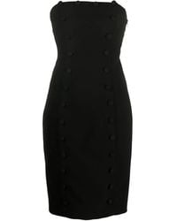 Moschino - Button-Detail Strapless Mini Dress - Lyst