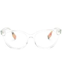 Burberry - Logo-Plaque Cat-Eye Glasses - Lyst