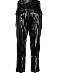 SAPIO - Cropped Leather Trousers - Lyst