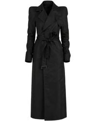 Rick Owens - Structured-Shoulder Belted Coat - Lyst