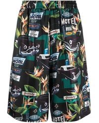 Givenchy - Bermudas Rectas Con Coches Estampados - Lyst
