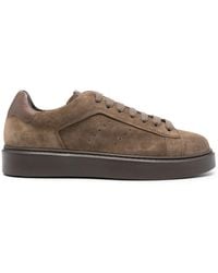 Doucal's - Logo-lettering Suede Sneakers - Lyst