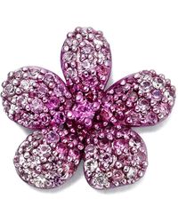 Loquet London - 18K Blooming Blossom Sapphire Necklace Charm - Lyst
