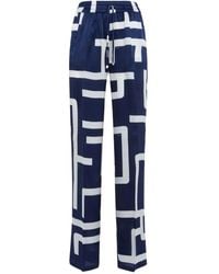Kiton - Geometric-Print Silk Trousers - Lyst