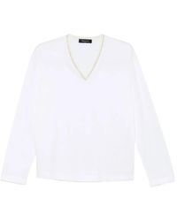Fabiana Filippi - Embellished V-Neck T-Shirt - Lyst