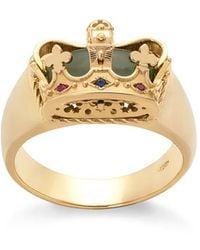 Dolce & Gabbana - 18Kt Geelgouden Royal Ring Met Jade, Robijn En Saffier - Lyst