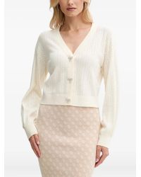 Guess - Bow-Embellished Knit Cardigan - Lyst