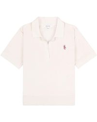 Sporty & Rich - Src Velour Cotton Polo Shirt - Lyst