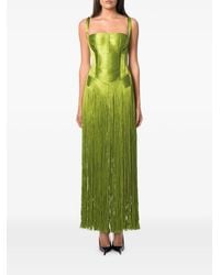 NORINA ST - Swan Fringe-Trim Corset Maxi Dress - Lyst