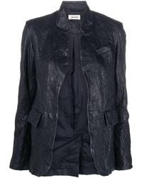 Zadig & Voltaire - Verys Cuir Fróisse Leather Jacket - Lyst