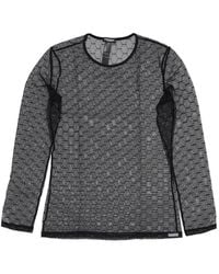DSquared² - Monogram-Print Mesh Top - Lyst