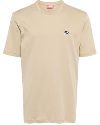 DIESEL - Katoenen T-shirt Met Logopatch - Lyst