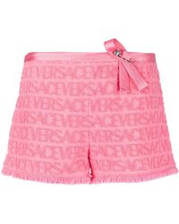 Versace - Allover Devoré Cotton Shorts - Women's - Cotton/silk - Lyst