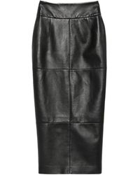 MITILIANE COUTURE - Panelled Leather Midi Skirt - Lyst