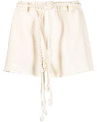 Alanui - Braided-Belt Cotton Shorts - Lyst