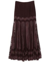 Zimmermann - Flared Rok Met Kanten Vlakken - Lyst