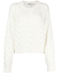 B+ AB - Pearl-embellished Cable-knit Jumper - Lyst