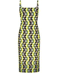 Dries Van Noten - Midi-Jurk Met Geometrische Print - Lyst