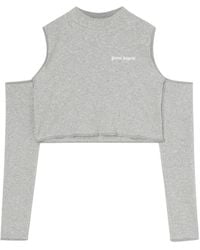 Palm Angels - Logo-print Cut-out Cropped Top - Lyst