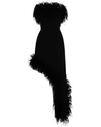 MATTERS STORE - Valerie Feather-Trim Strapless Asymmetric Dress - Lyst