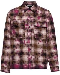 Palm Angels - Camicia A Quadri Con Logo Curvo - Lyst