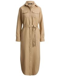 Ralph Lauren - Belted Patch-Pocket Midi Shirtdress - Lyst