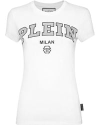 Philipp Plein - Crystal-logo Cotton T-shirt - Lyst