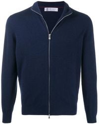 Brunello Cucinelli - Fine Knit Zipped Front Cardigan - Lyst