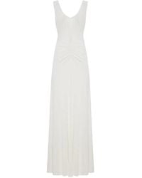 Self-Portrait - Ruched Sleeveless Maxi Dress - Lyst