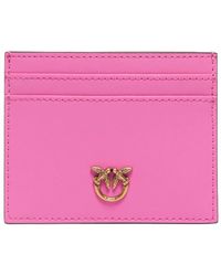 Pinko - Love Birds Leather Cardholder - Lyst