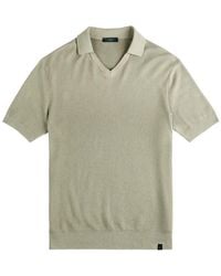 Fay - Ribbed Collar V-Neck T-Shirt - Lyst