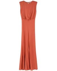 Semicouture - Pleated Sleeveless Maxi Dress - Lyst