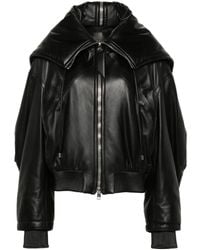 The Attico - Leren Bomberjack - Lyst