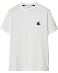 Burberry - T-shirt en coton à broderies - Lyst