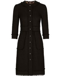 Dolce & Gabbana - Tweed Midi-jurk - Lyst