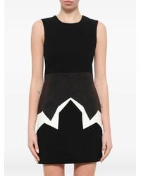 Neil Barrett - Zigzag-Panel Sleeveless Mini Dress - Lyst