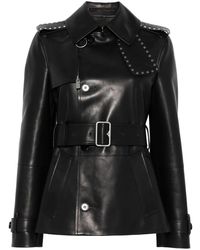 Burberry - Mujeres de cuero de ternera negra 's Chaqueta - Lyst