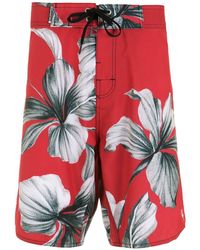 Osklen Floral-print Swim Shorts - Red