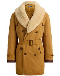Polo Ralph Lauren - Country Ranch Shearling-Collar Belted Coat - Lyst