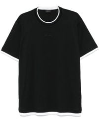 Brioni - T-Shirt Met Geborduurd Logo - Lyst