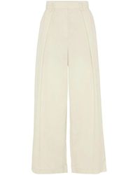 Brunello Cucinelli - Wide-Leg Cropped Trousers - Lyst