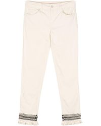 Liu Jo - Fringed Cotton Jeans - Lyst