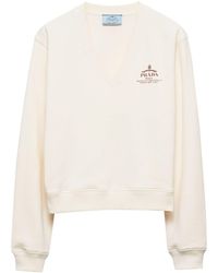 Prada - Logo-print Cotton Sweatshirt - Lyst