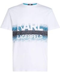 Karl Lagerfeld - T-Shirt aus Bio-Baumwolle mit Logo-Print - Lyst