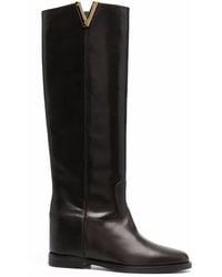 Via Roma 15 - Logo Plaque Knee-Length Boots - Lyst