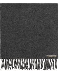 Balenciaga - Fringed Logo-Plaque Scarf - Lyst