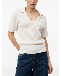 HUGO - Cable-Knit Polo-Collar T-Shirt - Lyst