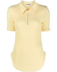 Jil Sander - Half-Zip Gaufre Polo Shirt - Lyst