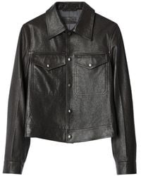 Lemaire - Trucker Leather Jacket - Lyst