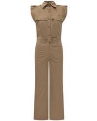 ACTUALEE - Button-Fastening Sleeveless Jumpsuit - Lyst